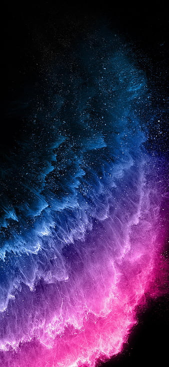 iPhone 11, blue, color, colour, dust, explosion, nebulous, phone, planets, wave, HD phone wallpaper