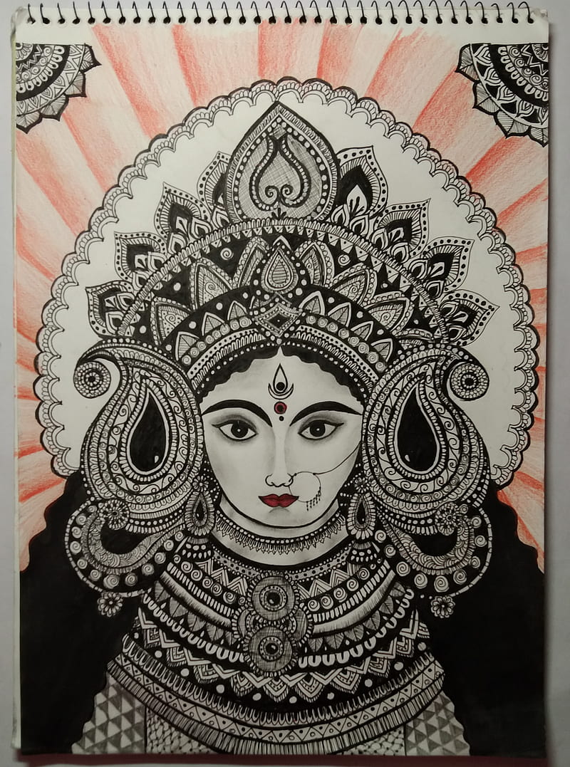 Durga Mata Time-lapse Painting | Drawing Of Navratri Special | Durga Devi Ki  Drawing |By Drawing Art - YouTube