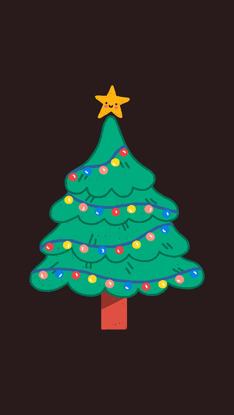 Christmas tree, christmas spirit, christmas , simple, HD phone wallpaper