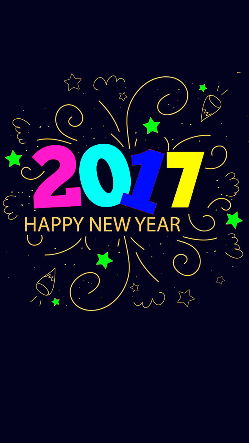 simple 2017, logo, new year, says, symbol, text, HD phone wallpaper