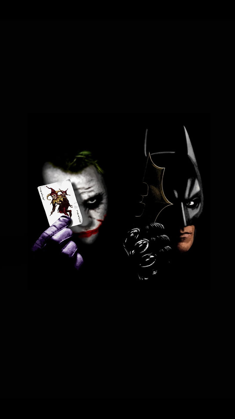 Joker and batman, bad, character, dark, hero, movie, HD phone wallpaper ...