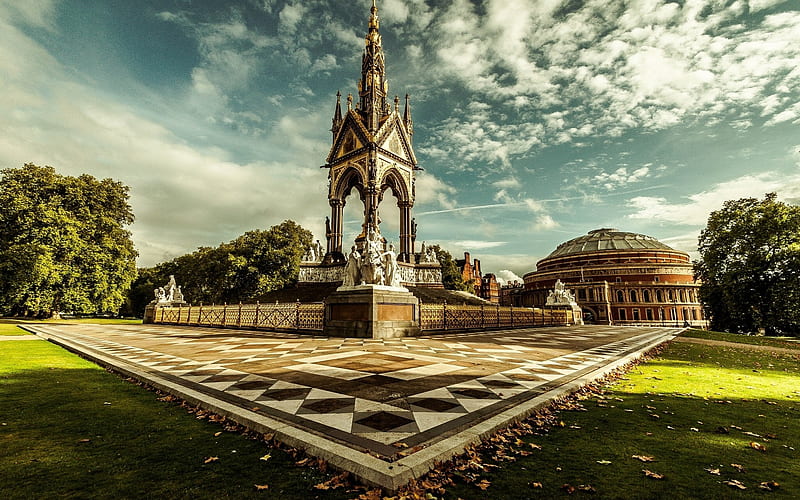 Albert Memorial, park, Kensington Gardens, summer, London, UK, HD wallpaper