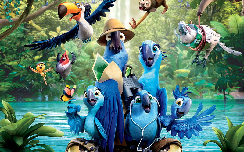 Rio 2 (2014), poster, bird, movie, pasare, parrot, macaw, rio 2, blue, HD  wallpaper | Peakpx