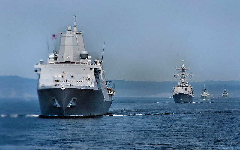 USS Green Bay, LPD-20, amphibious transport dock, United States Navy, US army, battleship, US Navy, San Antonio-class, HD wallpaper