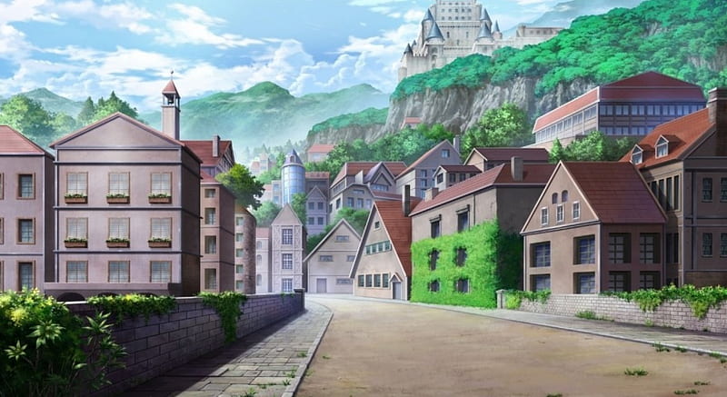 Anime Village And Catle, Scenery, Castle, Anime scenery, Vilage, HD  wallpaper | Peakpx