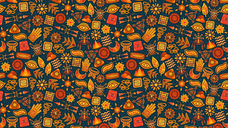 Texture, paper, speedy mcvroom, pattern, ethnic, orange, HD wallpaper
