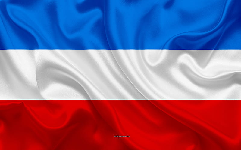 Flag of Mannheim silk texture, blue white red silk flag, coat of arms, German city, Mannheim, Baden-Wurttemberg, Germany, symbols, HD wallpaper