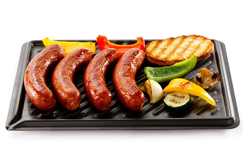 *** Time for grilling ***, sausage, food, vegetables, grill, HD wallpaper