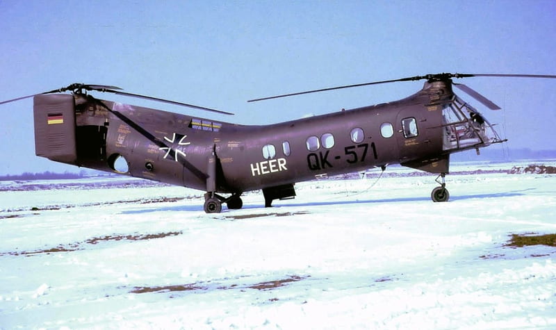 Boeing Vertol (VFW) H-21C Shawnee (44) ( Piasecki H-21 Workhorse/Shawnee), Helicopter, Vertol, Milliteary, VFW H 21C Shawnee 44, HD wallpaper