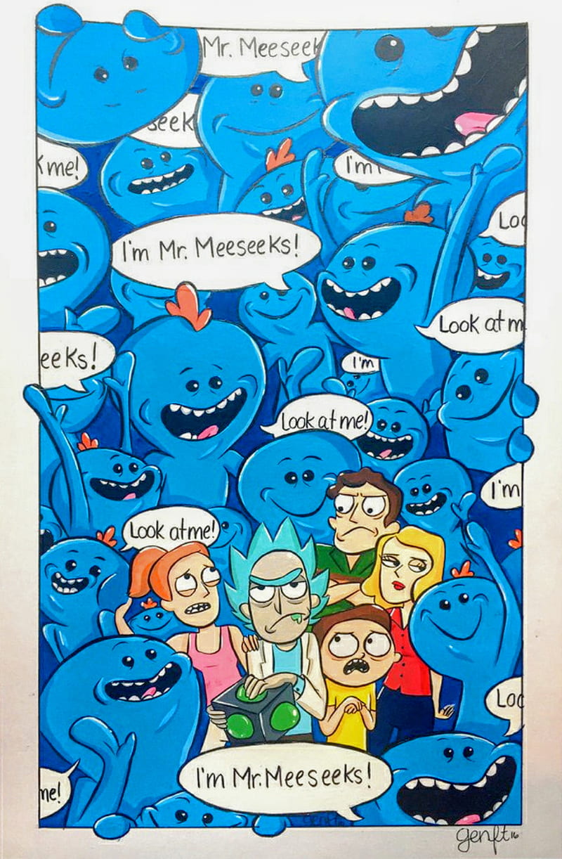 Rick & Morty I'm Mr Meeseeks Look At Me Animation Funny Inspired Poster