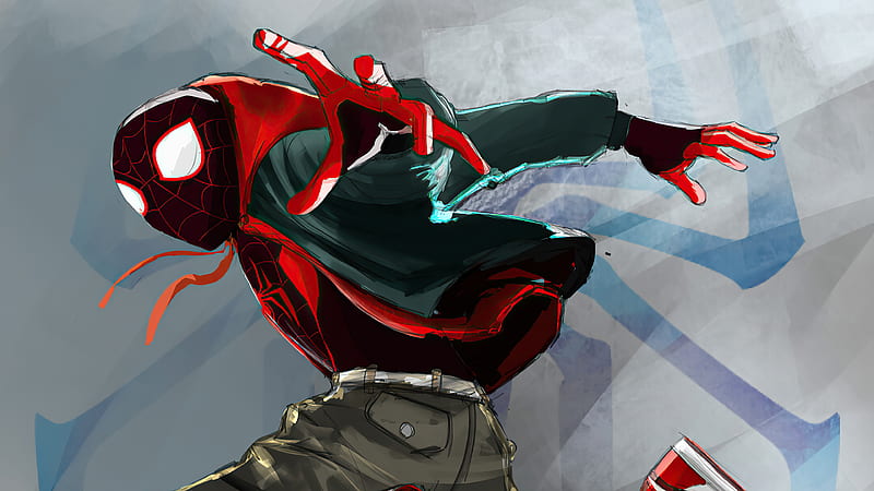 Spider Man Miles Red, spiderman, superheroes, artwork, artist, artstation, HD wallpaper