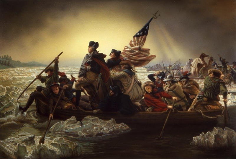 George Washington Crossing The Delaware, the crossing, george washiington, the american revolution, the washington crossing, HD wallpaper