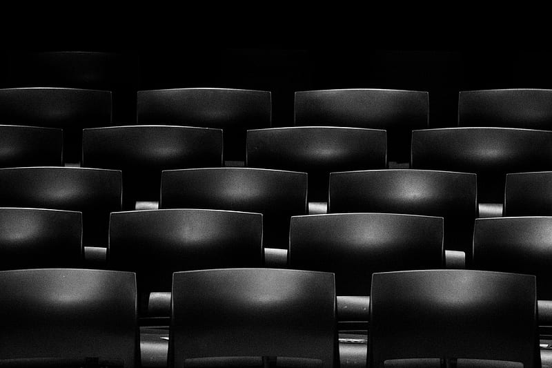 gray cinema chair formation, HD wallpaper