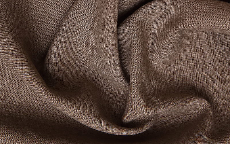 linen fabric texture, brown linen fabric, linen wave texture, fabric wave texture, waves fabric background, HD wallpaper