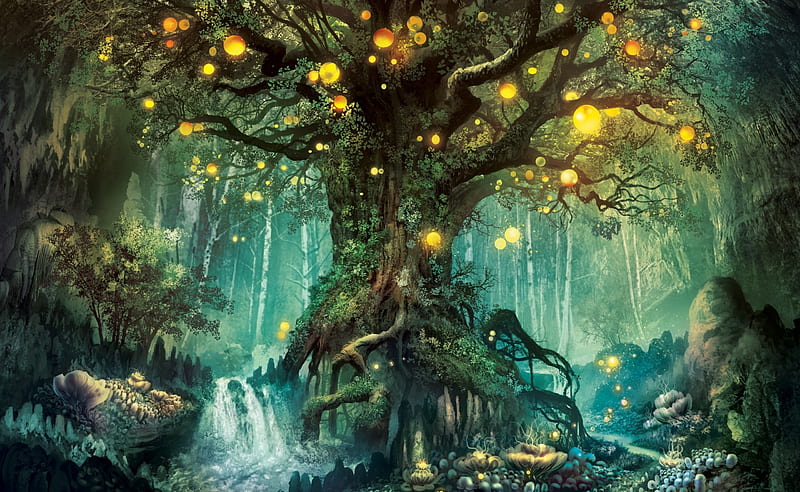 Fantasy World Forest Ultra, Artistic, Fantasy, HD wallpaper