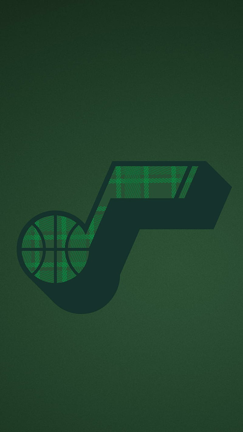 Plad Jazz Note, green basketball, logo, nba, simple, utah, utah jazz, HD phone wallpaper