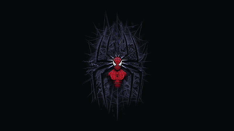 Spiderman Artwork, dark, spider, man, artwork, web, HD wallpaper