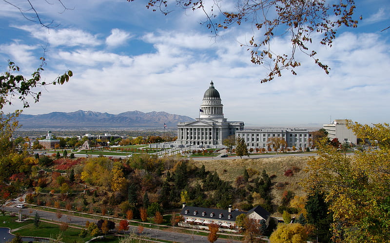 Utah State Capito, Salt Lake City, Utah, USA American city, Capitol, HD wallpaper