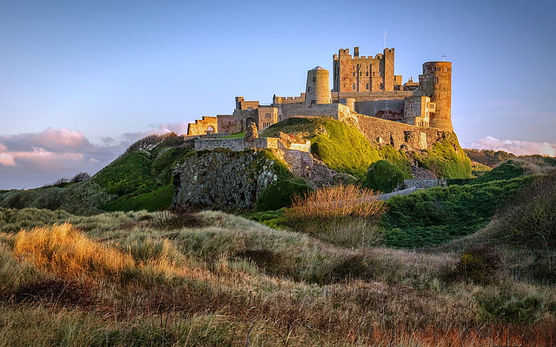 Bamburgh Castle, England, bamburgh, medieval, castle, england, HD wallpaper