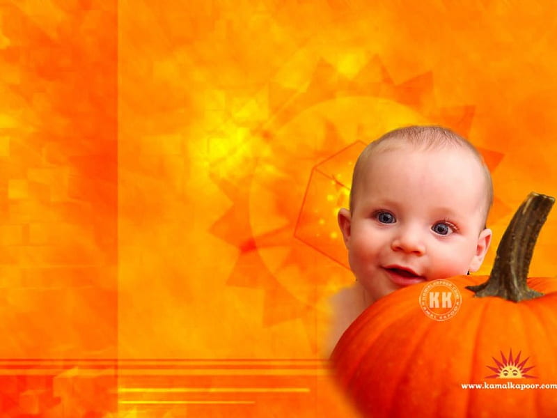 'Happy Halloween Baby', pretty, hallween pumpkins, lovely, orange, halloween, colors, love four seasons, baby boy, yellow, smile, attractions in dreams, creative pre-made, most ed, cute, pumpkin, people, HD wallpaper