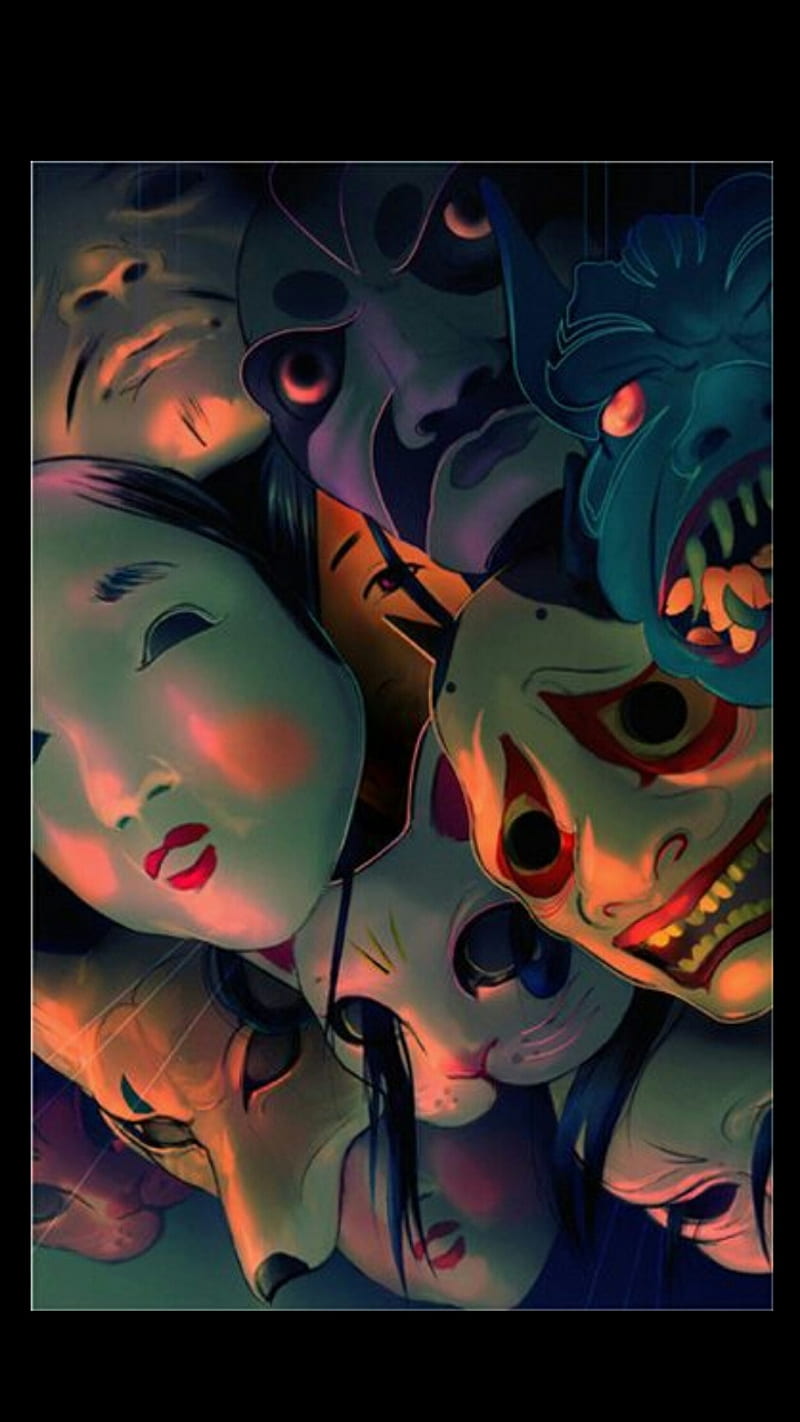 The Masks We Wear, bonito, colorful, creepy, disguise, eerie, mask, pretty, HD phone wallpaper