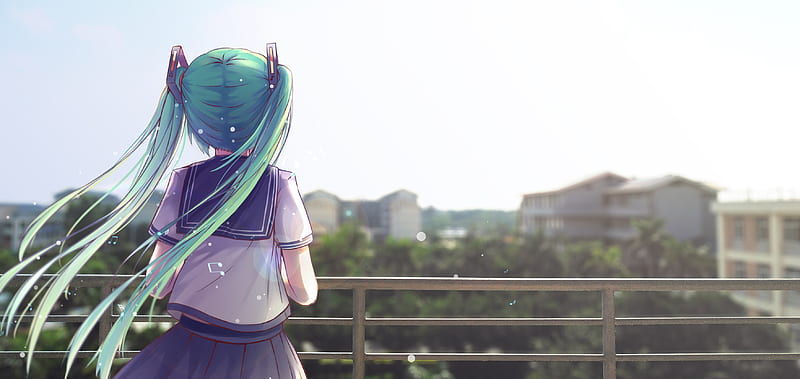 Anime Hatsune Miku , anime-girl, anime, artist, artwork, digital-art, HD wallpaper