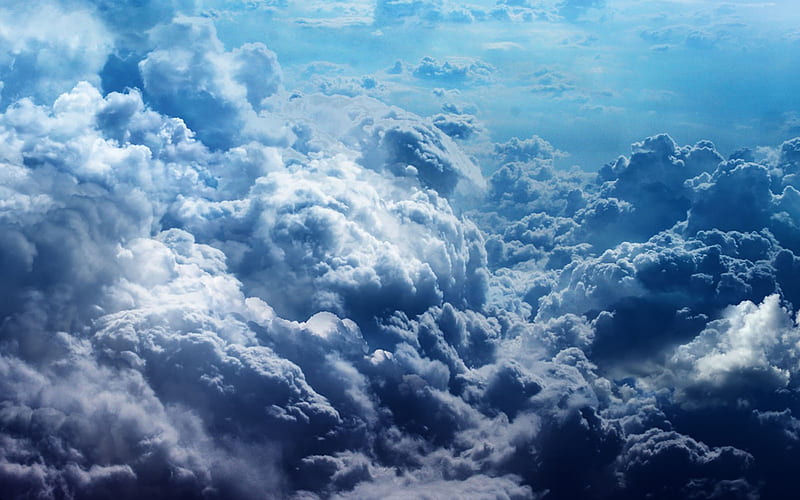 fierce clouds, graphy, fluffy, nature, soft, white, clouds, sky, blue, HD wallpaper
