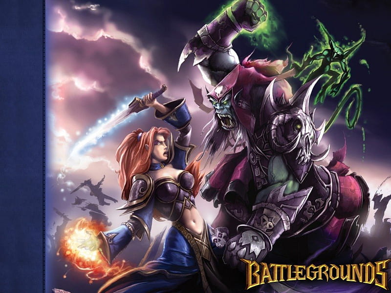 Battlegrounds, games, fantasy, battle, orc, magic, wow, woman, HD wallpaper