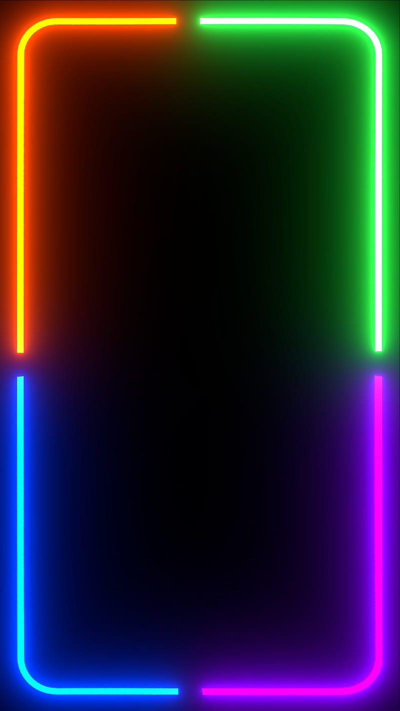 Beam Frame 3, amoled, black, border, colors, dark, iphone, light, neon, samsung, HD phone wallpaper
