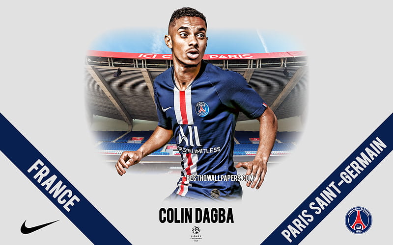 Colin Dagba, PSG, portrait, French footballer, defender, Paris Saint-Germain, Ligue 1, France, PSG footballers 2020, football, Parc des Princes, HD wallpaper