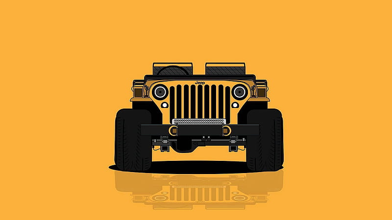  Jeep Minimal, jeep, automóviles, minimalismo, minimalista, artista, obras de arte, arte digital, Fondo de pantalla HD