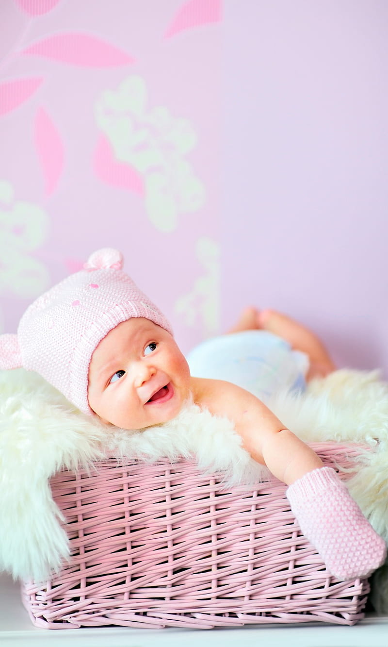 Baby Girl, cute, pink, HD phone wallpaper