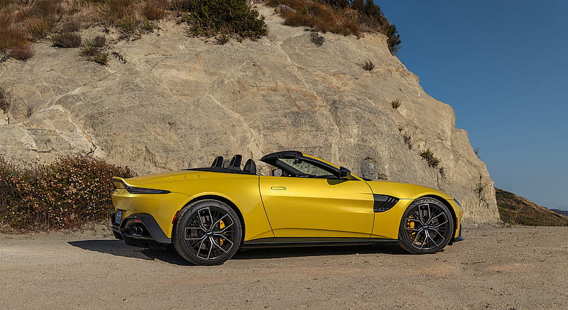 2021 Aston Martin Vantage Roadster (Color: Yellow Tang; US-Spec) - Side , car, HD wallpaper 2021 Aston Martin Vantage Roadster (Color: Yellow Tang; US-Spec) - Side , car, HD wallpaper