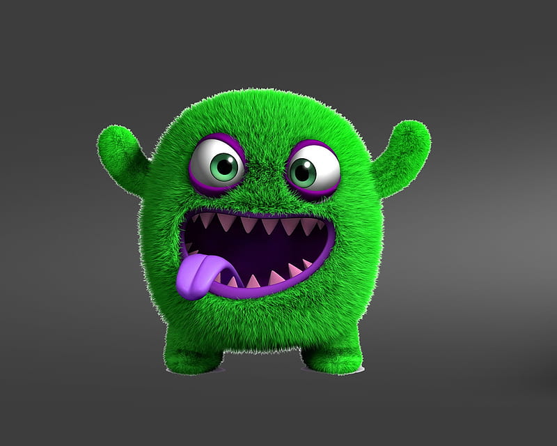 3840x2160px, 4K free download | Green monster, cartoon, character