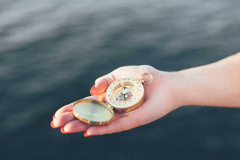 person holding gold-colored pocket watch, HD wallpaper