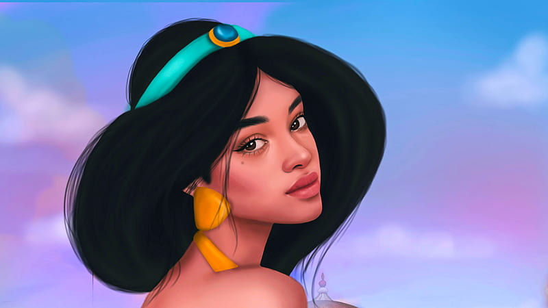 Jasmine Digital Art , jasmine, artist, artwork, digital-art, aladdin, HD wallpaper