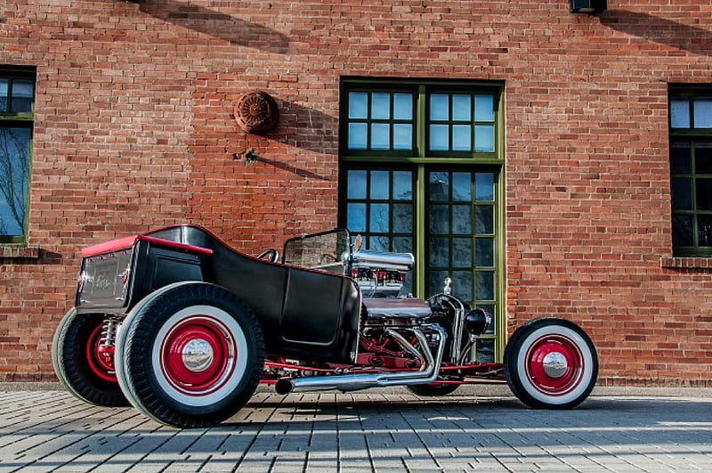 1923 Black And Red Ford, hot rod, street rod, ford, car, HD wallpaper