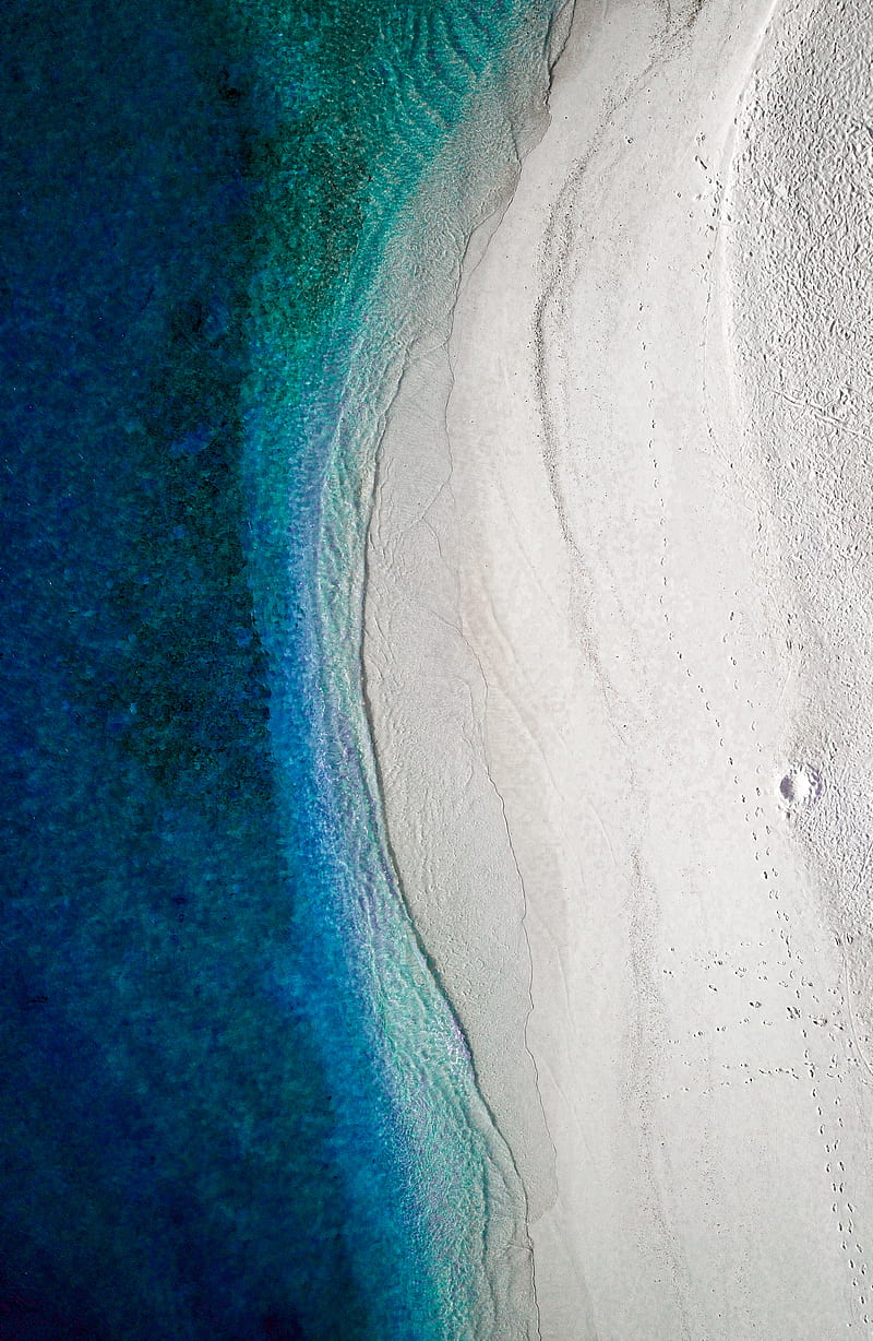 beach, coast, aerial view, water, sand, HD phone wallpaper