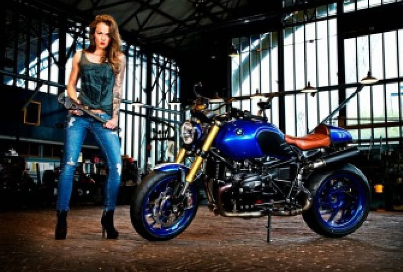 Hartenjager-Retro, Model, Wrench, Bmw, Blue Bike, HD wallpaper