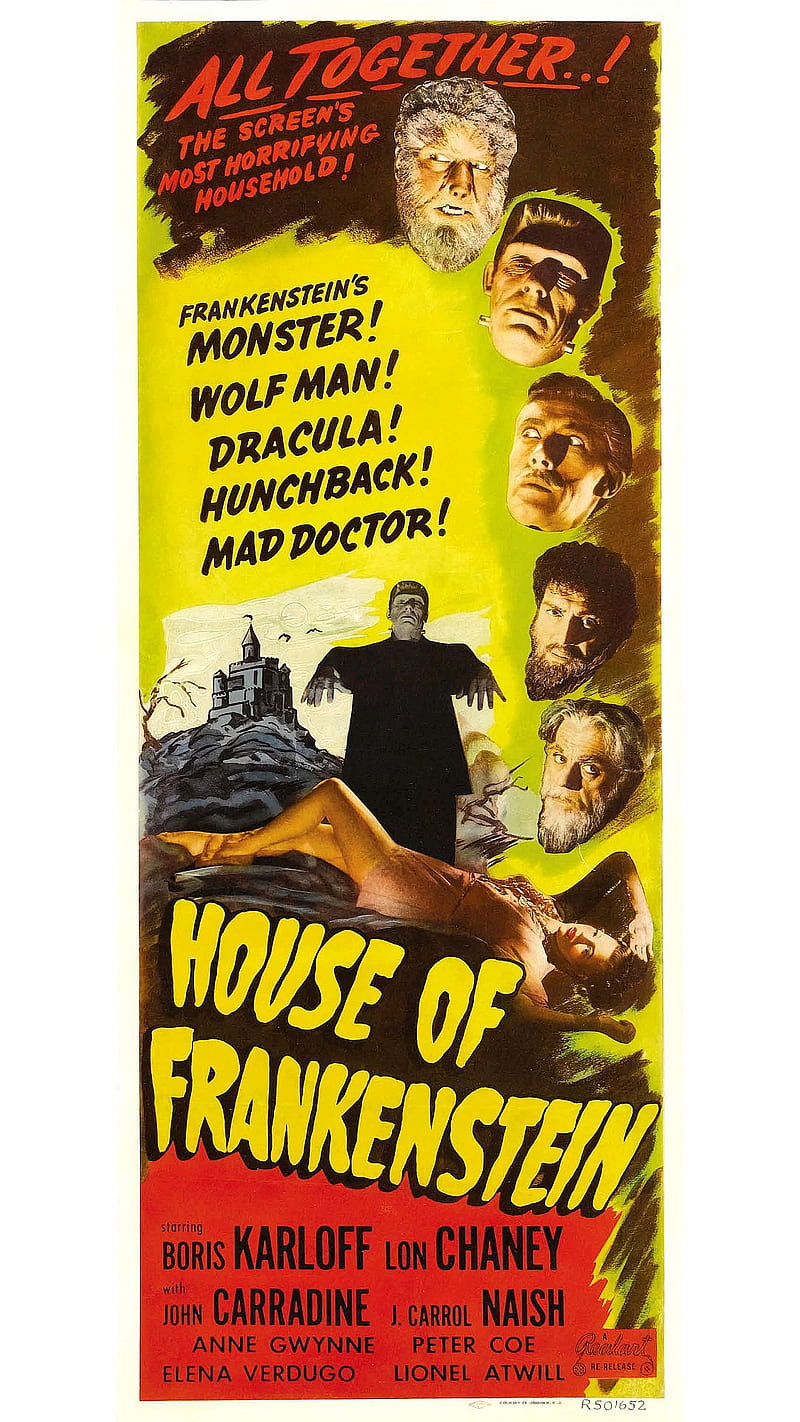 Frankenstein 10, frankenstein 1944, house of, movie, poster, HD phone wallpaper