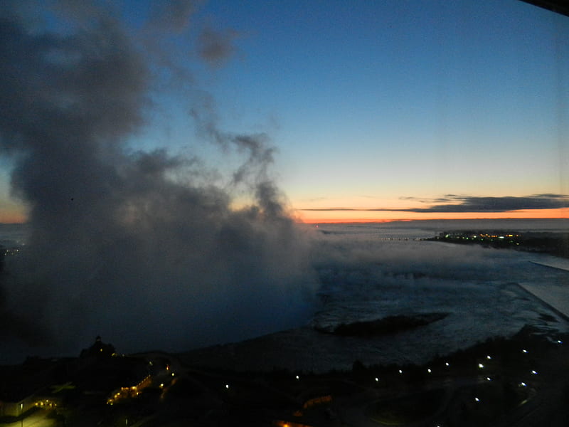 Niagara Falls before sunrise, bonito, early sunrise, niagara falls, mist, HD wallpaper