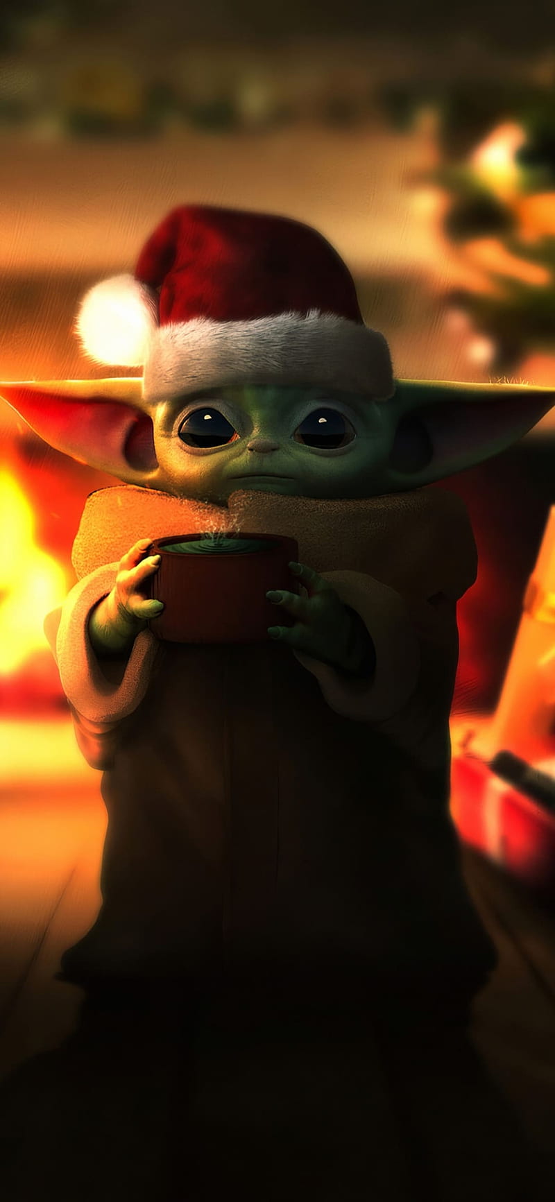 Baby Yoda, christmas, holidays, mandalorian, star wars, HD phone wallpaper