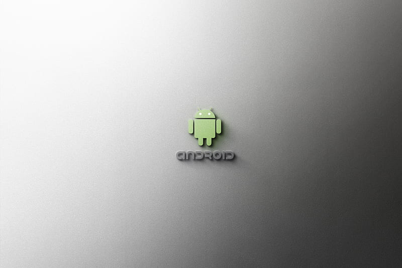 Android green logo, android phone, green android, latest, lighting, logo wall, logos, minimalistic , phone, silver texture, wall, HD wallpaper