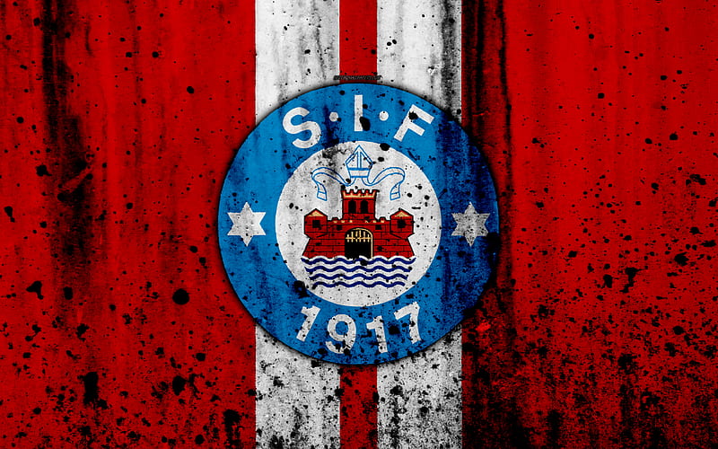 FC Silkeborg, grunge, soccer, Danish Superliga, football club, Denmark, Silkeborg, creative, logo, stone texture, Silkeborg FC, HD wallpaper