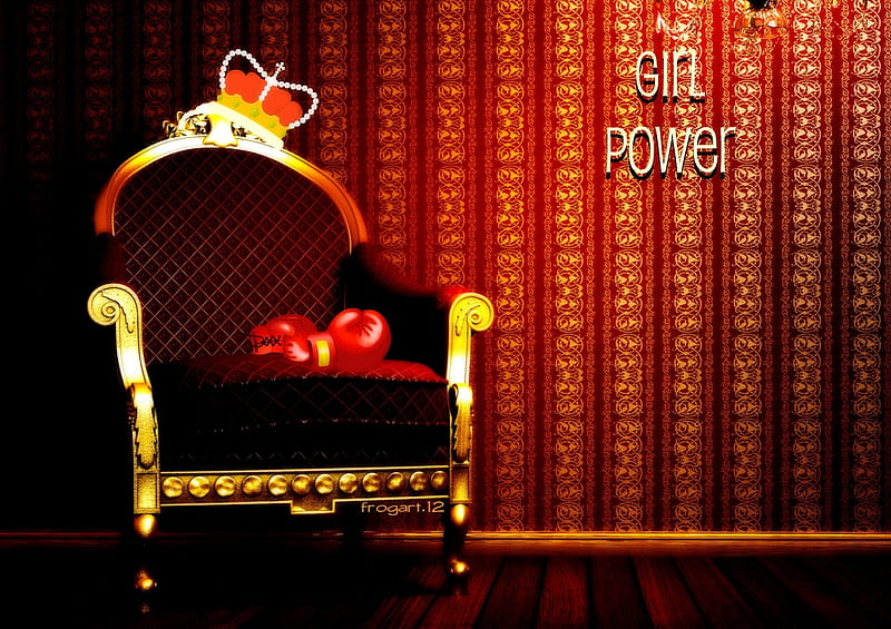 Girlpower, girl, queen, power, chair, glows, HD wallpaper | Peakpx