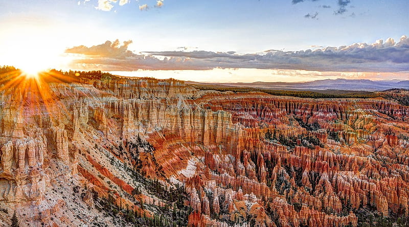 Bryce Canyon, USA, rock, scenery, canyon, sky, Utah, HD wallpaper