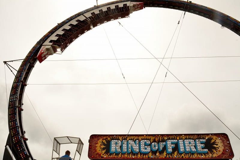 The Ring of Fire, fire, ring of fire, county fair, fair ride, ring, HD wallpaper