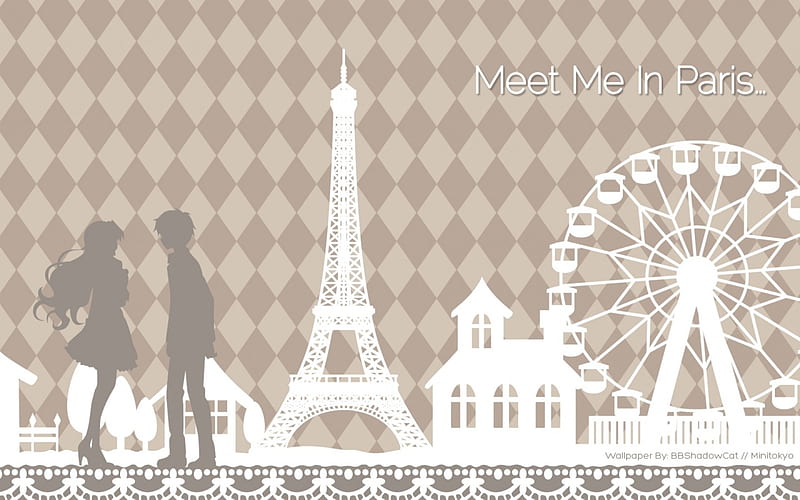 Will You Meet Me In Paris?, Boy, Anime, Time, Koko Kaga, Tada Banri, Golden, Brown Hair, Ferris Wheel, Paris, Girl, College, Golden Time, HD wallpaper