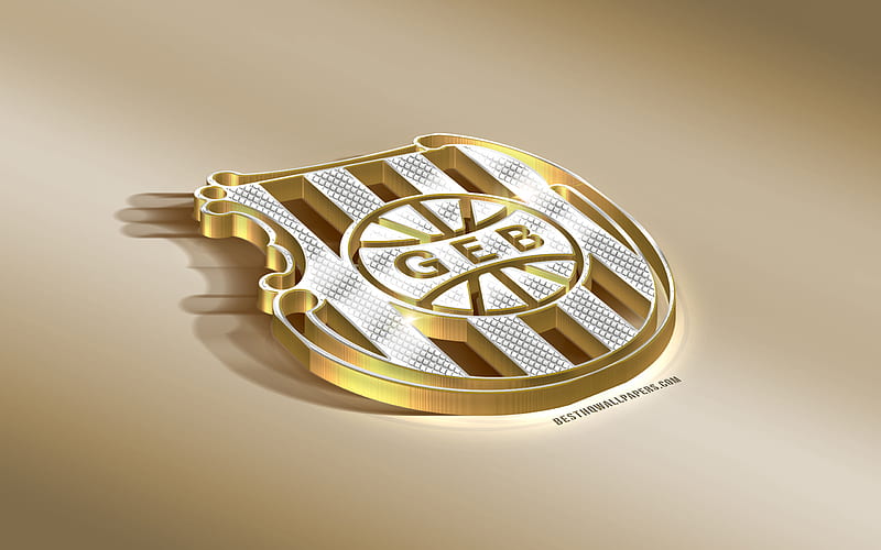 Gremio Esportivo Brasil, Brazilian football club, golden silver logo, Pelotas, Brazil, Serie B, 3d golden emblem, creative 3d art, football, HD wallpaper