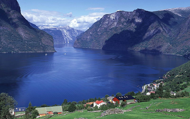 Aurland fjord in Norway-Windows, HD wallpaper